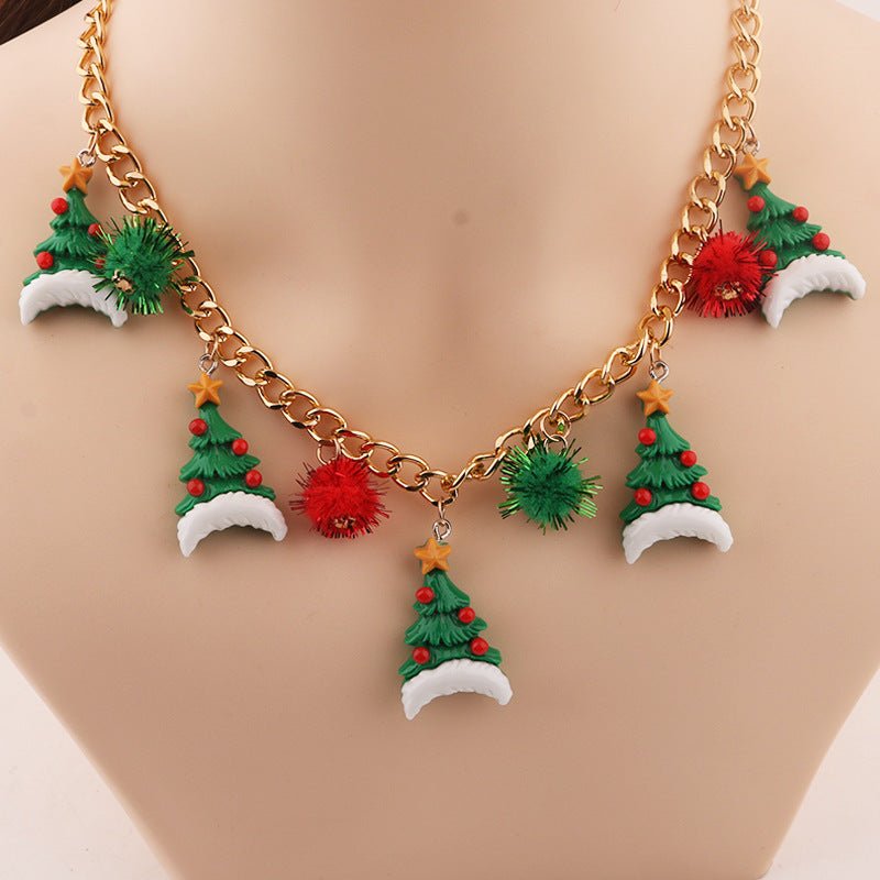 New Christmas Tree Bell Santa Claus Necklace Creative Personalized Pendant Clavicle Chain Women's Jewelry - Free Spirit Chic