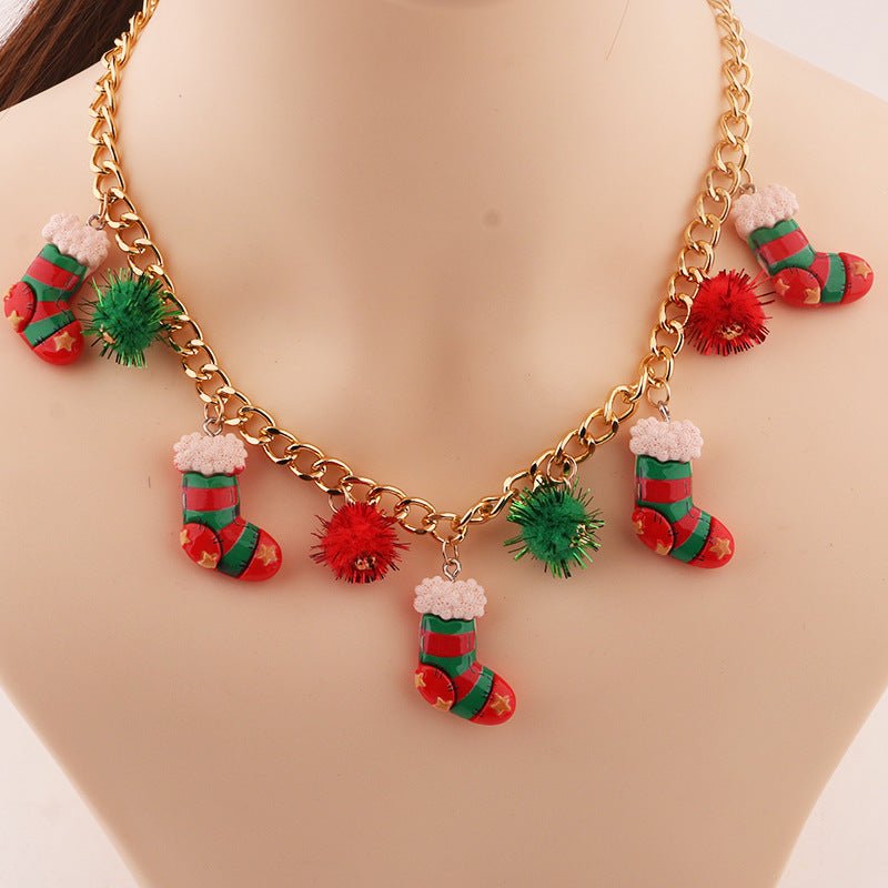 New Christmas Tree Bell Santa Claus Necklace Creative Personalized Pendant Clavicle Chain Women's Jewelry - Free Spirit Chic