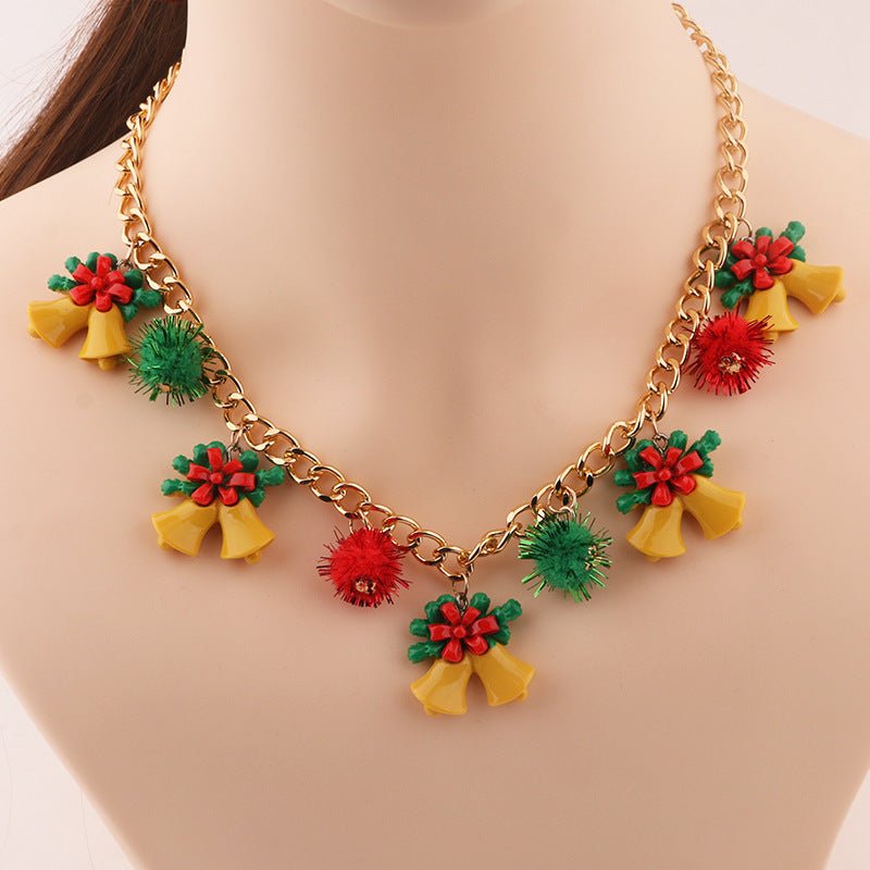 New Christmas Tree Bell Santa Claus Necklace Creative Personalized Pendant Clavicle Chain Women's Jewelry - Free Spirit Chic