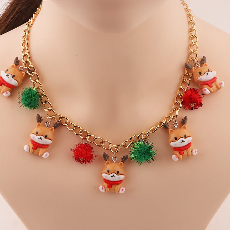 New Christmas Tree Bell Santa Claus Necklace Creative Personalized Pendant Clavicle Chain Women's Jewelry - Free Spirit Chic