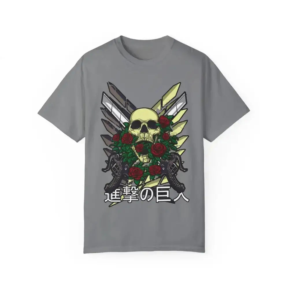 Skull anime t-shirt in all sizes with low heat care instructions - Free Spirit Chic