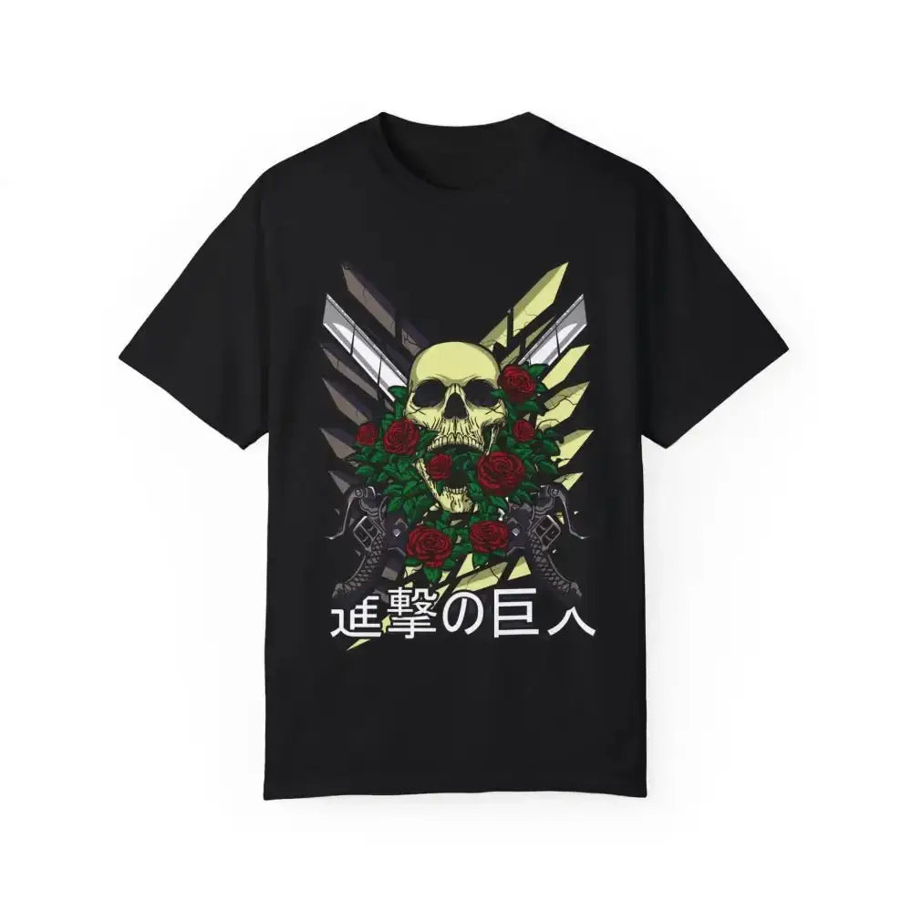 Skull anime t-shirt in all sizes with low heat care instructions - Free Spirit Chic
