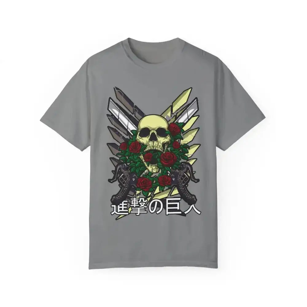 Skull anime t-shirt in all sizes with low heat care instructions - Free Spirit Chic