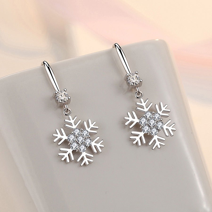 Temperament Snowflake Earrings With Rhinestones Fashion Personalized Christmas Earrings For Women Jewelry - Free Spirit Chic
