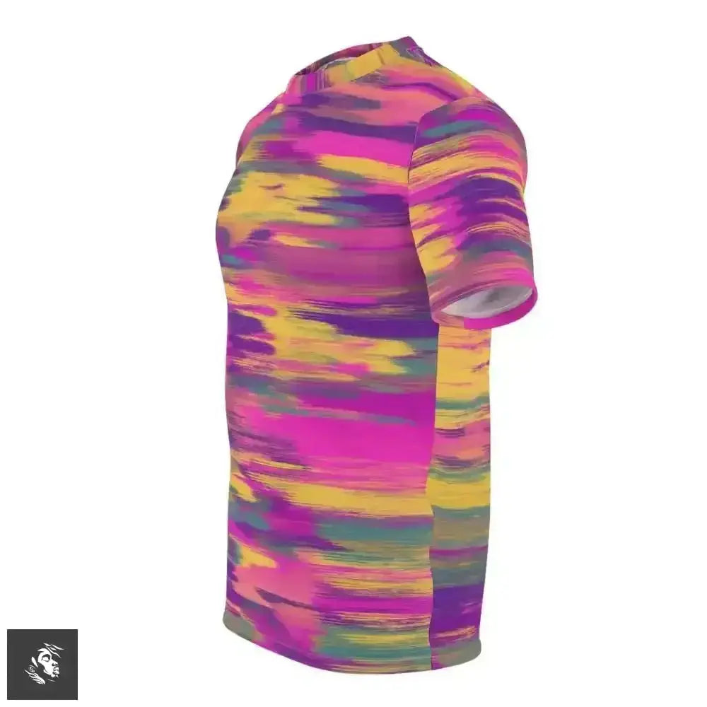 Vibrant Brushstroke Tee Bursts with Artistic Flair - Free Spirit Chic