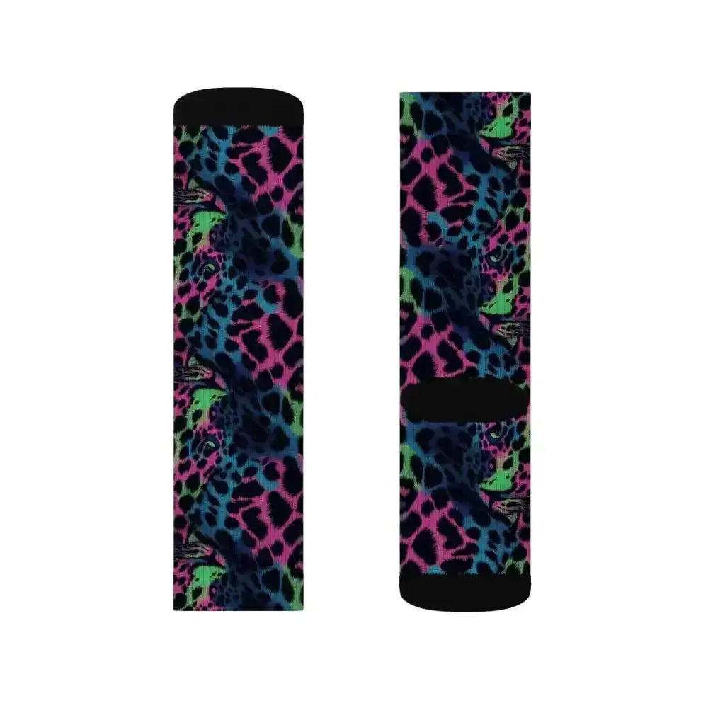 Wild Cheetah Pattern Sublimation Socks for Fierce Feet - Free Spirit Chic