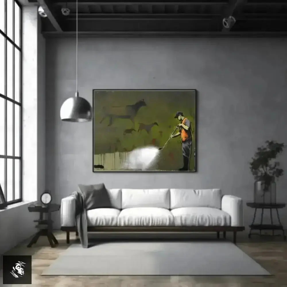 Banksy's Pressure Washer Man Graffiti Art Print Instant Download - Free Spirit Chic