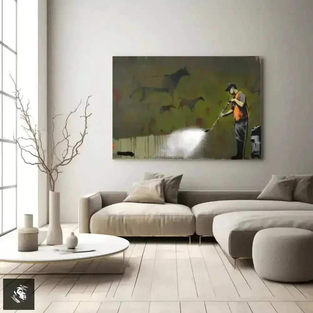 Banksy's Pressure Washer Man Graffiti Art Print Instant Download - Free Spirit Chic