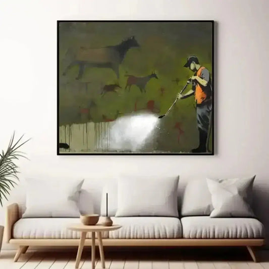 Banksy's Pressure Washer Man Graffiti Art Print Instant Download - Free Spirit Chic