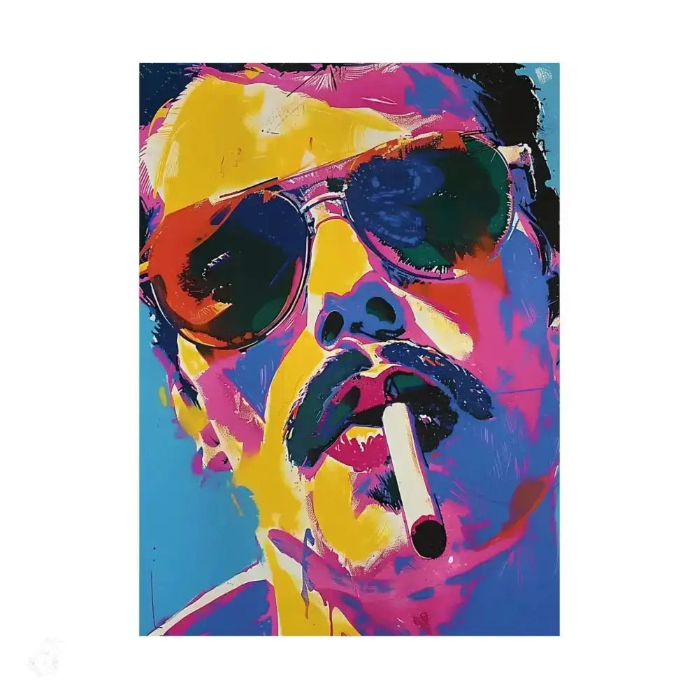Cool Pop Art Smoking Man Poster for Retro Home Decor - Free Spirit Chic