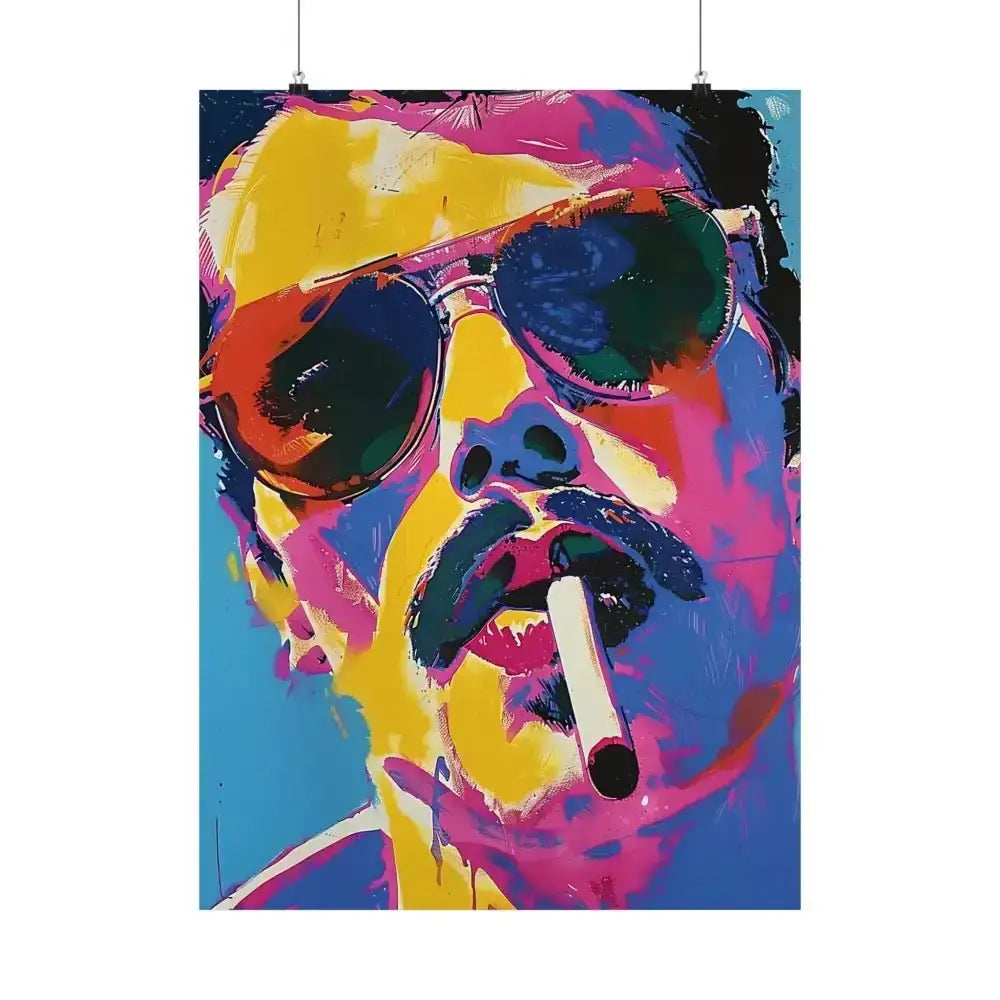 Cool Pop Art Smoking Man Poster for Retro Home Decor - Free Spirit Chic