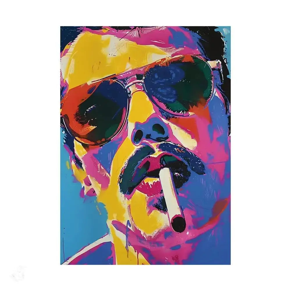 Cool Pop Art Smoking Man Poster for Retro Home Decor - Free Spirit Chic