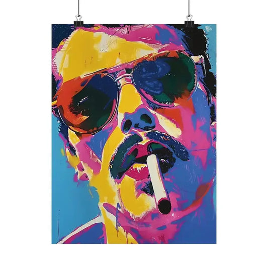 Cool Pop Art Smoking Man Poster for Retro Home Decor - Free Spirit Chic