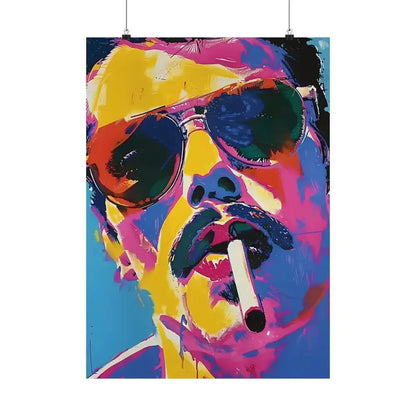 Cool Pop Art Smoking Man Poster for Retro Home Decor - Free Spirit Chic