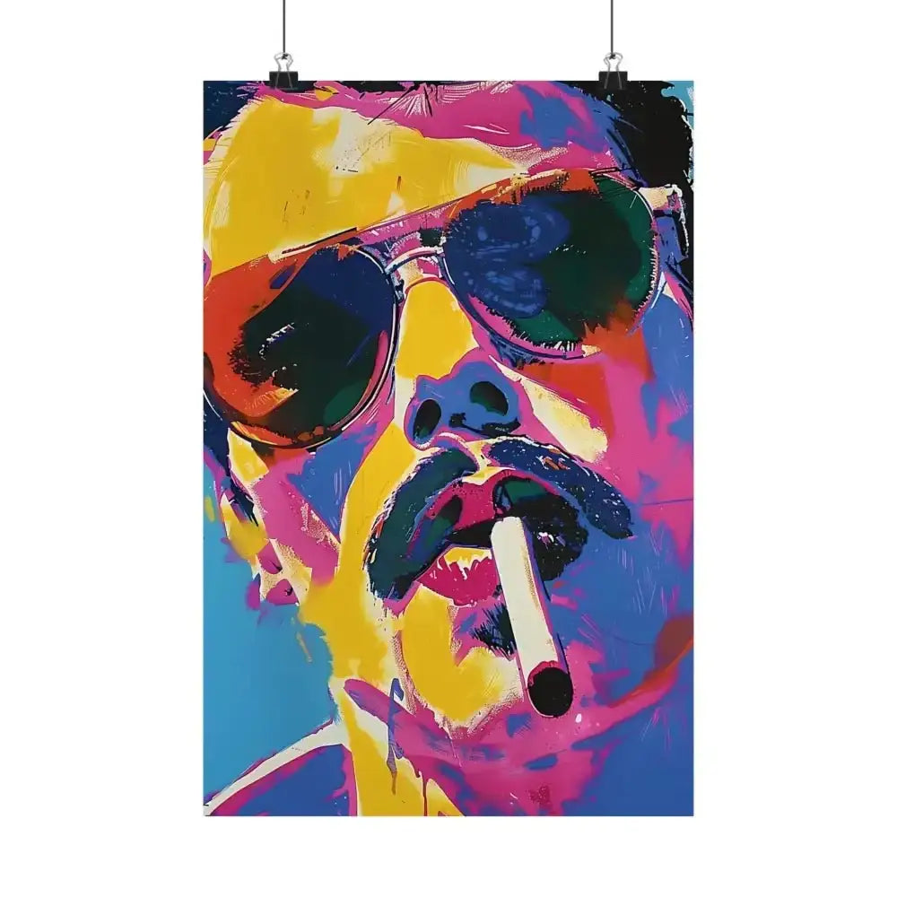 Cool Pop Art Smoking Man Poster for Retro Home Decor - Free Spirit Chic