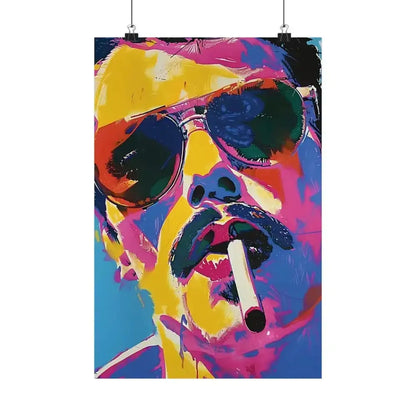 Cool Pop Art Smoking Man Poster for Retro Home Decor - Free Spirit Chic