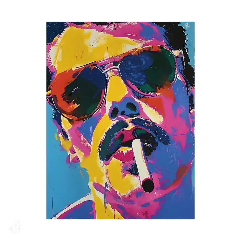 Cool Pop Art Smoking Man Poster for Retro Home Decor - Free Spirit Chic