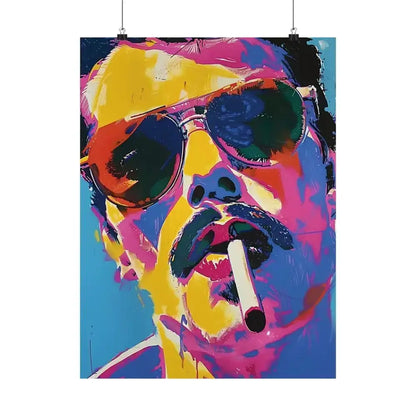 Cool Pop Art Smoking Man Poster for Retro Home Decor - Free Spirit Chic