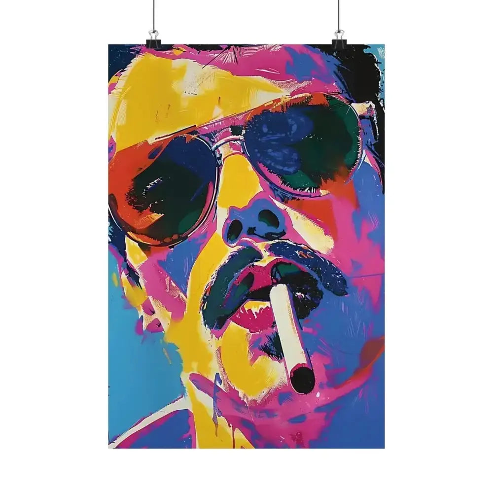 Cool Pop Art Smoking Man Poster for Retro Home Decor - Free Spirit Chic