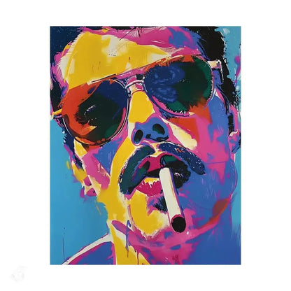 Cool Pop Art Smoking Man Poster for Retro Home Decor - Free Spirit Chic