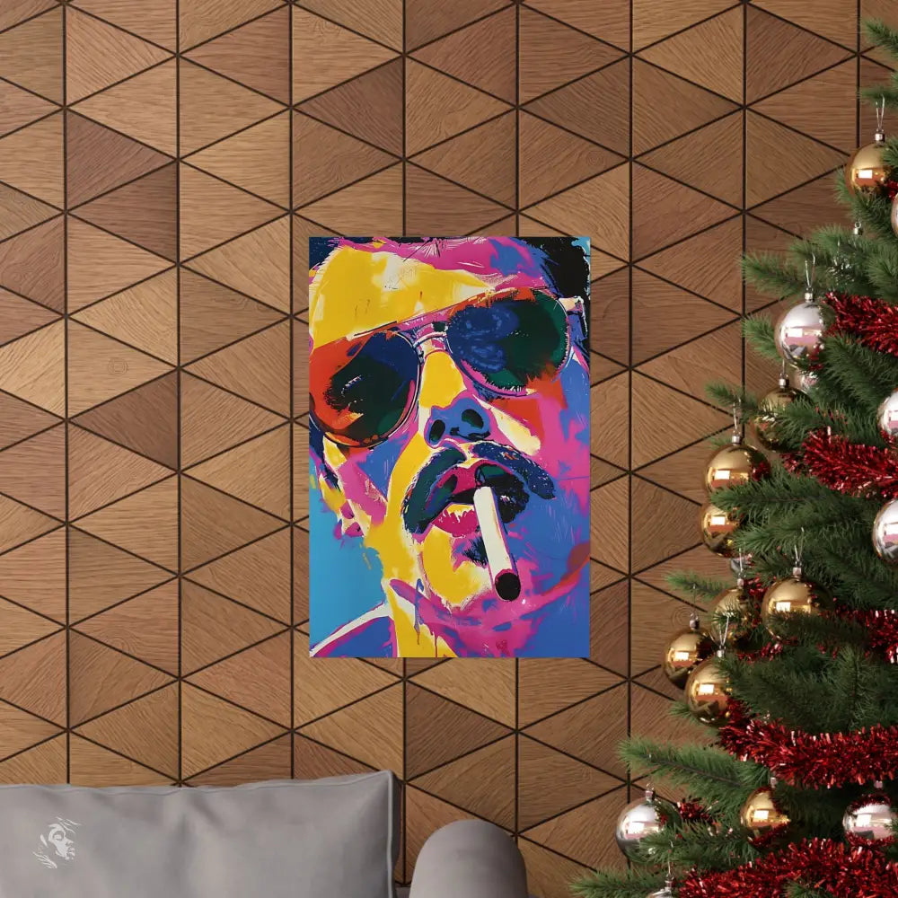 Colorful Freddie Mercury portrait.
