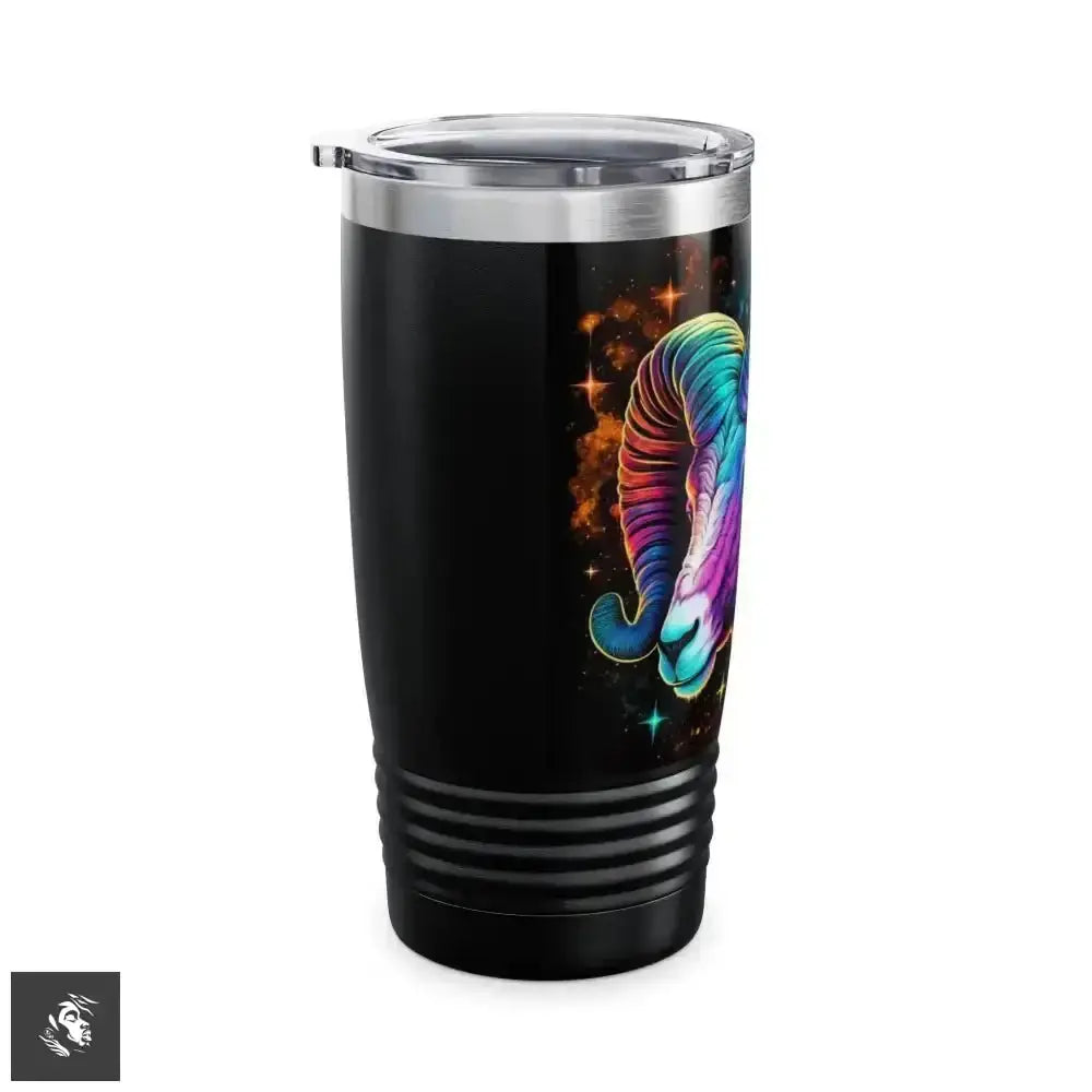 Cosmic Aries Zodiac Tumbler Unleashes Celestial Sips - Free Spirit Chic