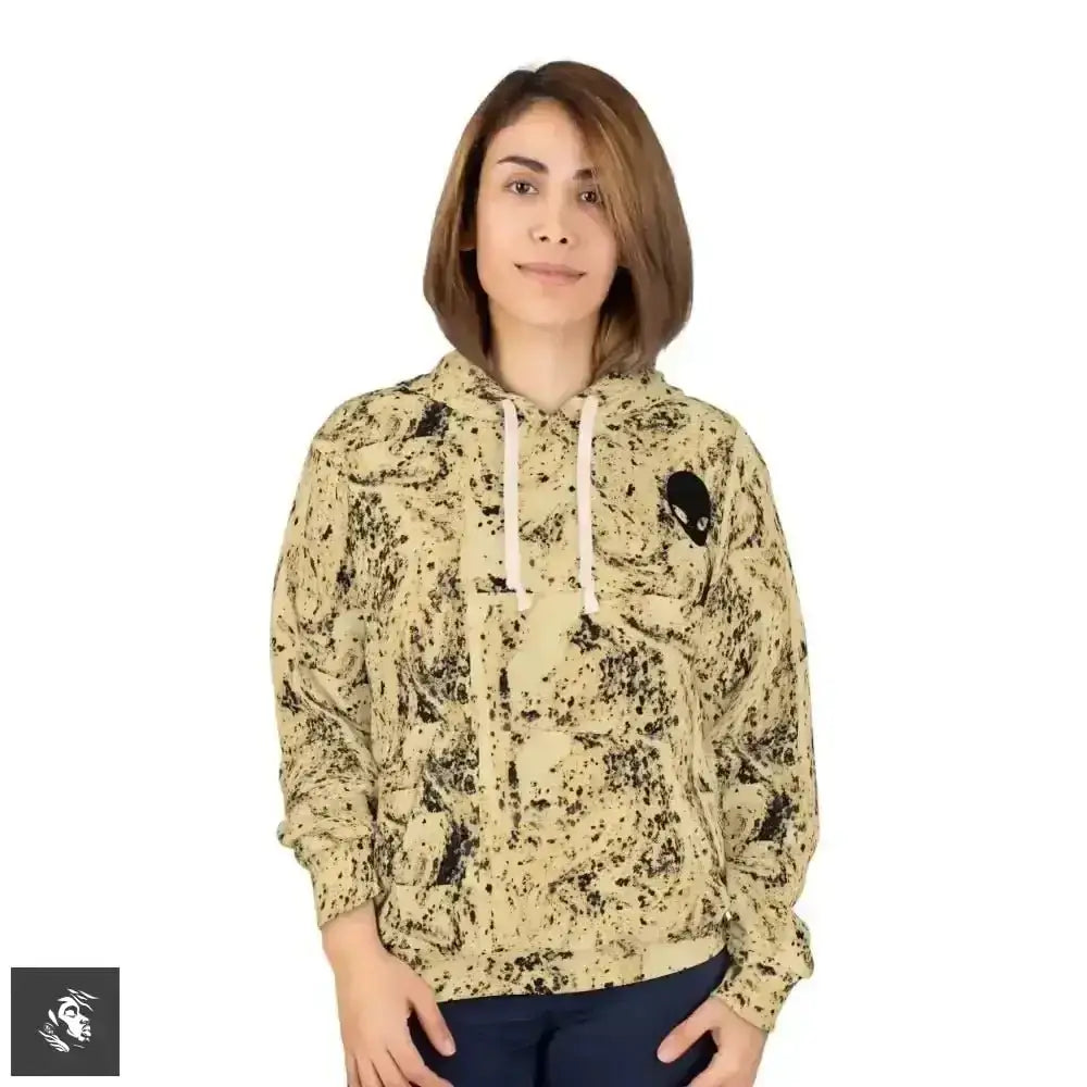 Cosmic Rebel: Bleached Extraterrestrial Hoodie for Free Spirits - Free Spirit Chic