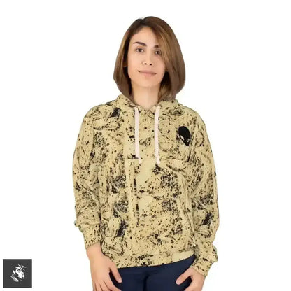 Cosmic Rebel: Bleached Extraterrestrial Hoodie for Free Spirits - Free Spirit Chic