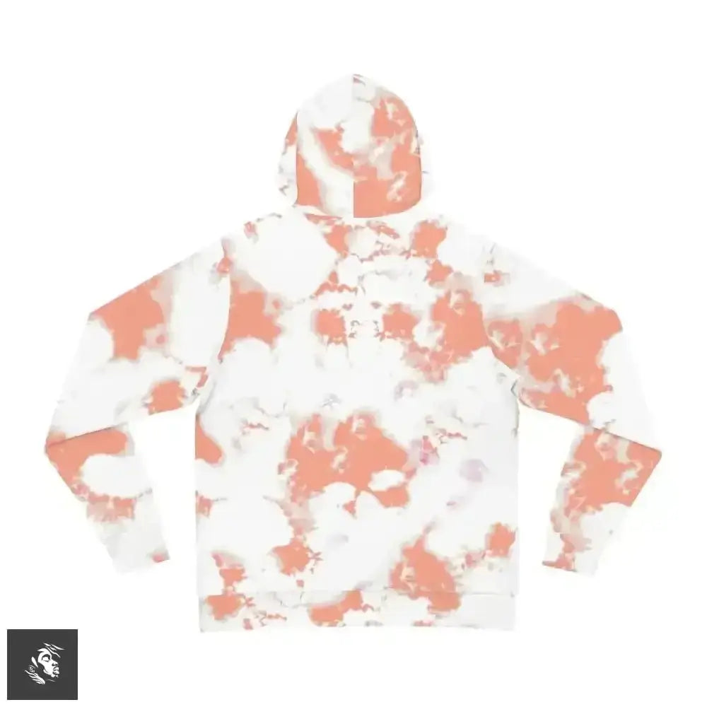 Distressed Print Hoodie Rocks White and Coral Tie Dye Vibes - Free Spirit Chic