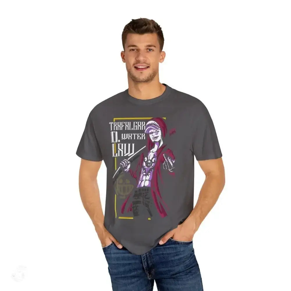 Elevate your style with our comfy garment - dyed pirate design tee - Free Spirit Chic