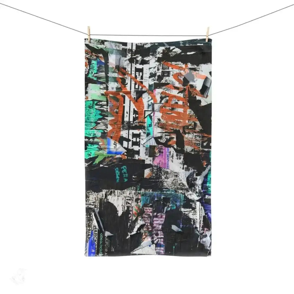 Funky Free Spirit Torn Poster Hand Towel Brings Urban Art Home - Free Spirit Chic