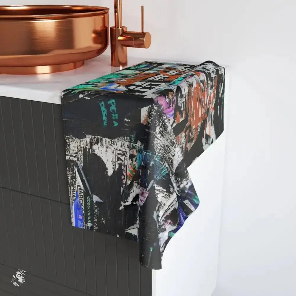 Funky Free Spirit Torn Poster Hand Towel Brings Urban Art Home - Free Spirit Chic