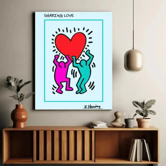 Keith Haring Pop Art Sharing Love Digital Print - Free Spirit Chic