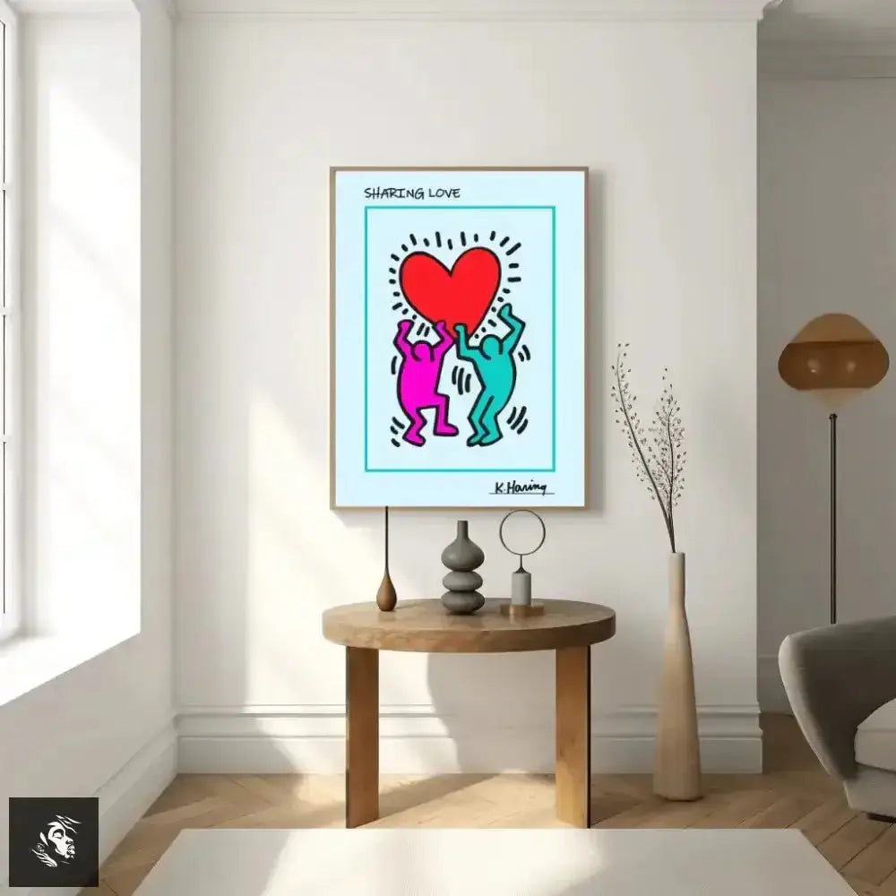 Keith Haring Pop Art Sharing Love Digital Print - Free Spirit Chic