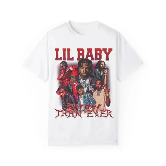 Lil Baby Fan Tee Rocks Collage Art on Comfy Cotton Preview Image - Free Spirit Chic