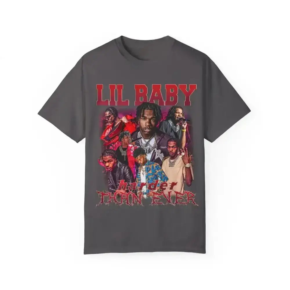 Lil Baby Fan Tee Rocks Collage Art on Comfy Cotton Preview Image - Free Spirit Chic