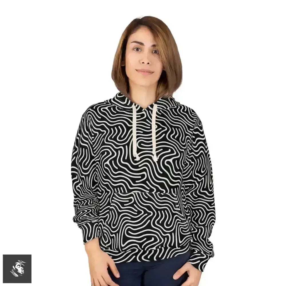 Mesmerizing Optical Illusion Hoodie Rocks Zebra Waves - Free Spirit Chic