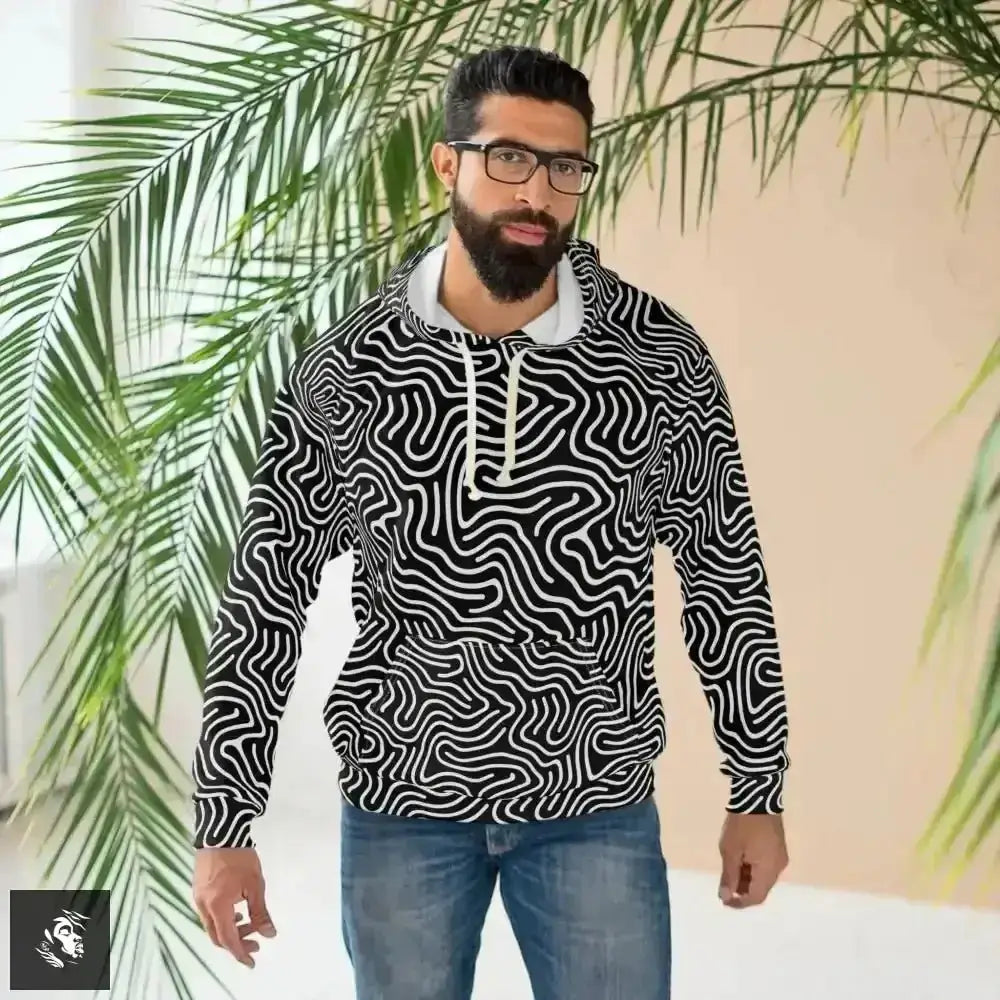 Mesmerizing Optical Illusion Hoodie Rocks Zebra Waves - Free Spirit Chic