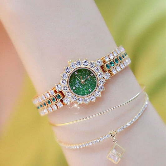 Multicolor Temperament Women's Fashion Quartz Watch Luxury Stainless Steel Analog WristWatch Ladies Watch Women Dress Bracelet Set Clock - Free Spirit Chic