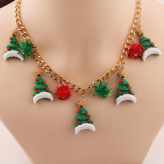 New Christmas Tree Bell Santa Claus Necklace Creative Personalized Pendant Clavicle Chain Women's Jewelry - Free Spirit Chic