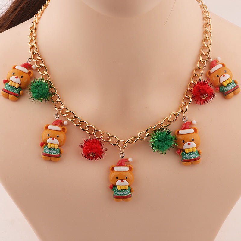 New Christmas Tree Bell Santa Claus Necklace Creative Personalized Pendant Clavicle Chain Women's Jewelry - Free Spirit Chic