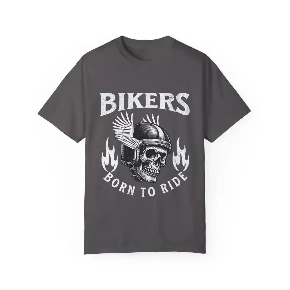 Rebel Biker Tee Rocks Salmon Hue with Edgy Skull Design - Free Spirit Chic