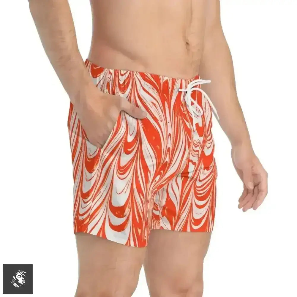 Splash into Summer with Abstract Paint Drip Swim Trunks - Free Spirit Chic