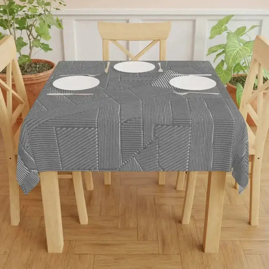 Stylish Gray Geometric Tablecloth with Showtooltip Feature - Free Spirit Chic