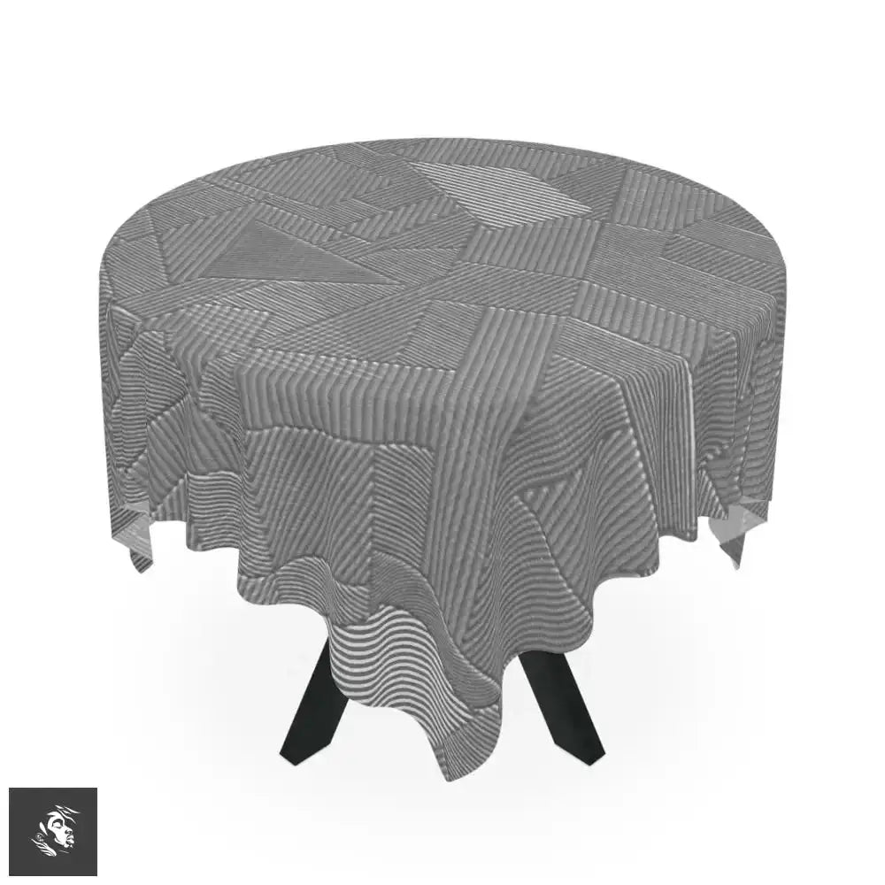 Stylish Gray Geometric Tablecloth with Showtooltip Feature - Free Spirit Chic