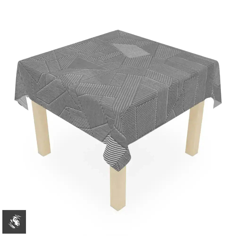 Stylish Gray Geometric Tablecloth with Showtooltip Feature - Free Spirit Chic