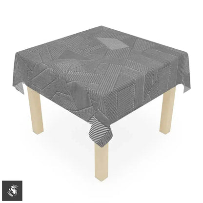 Stylish Gray Geometric Tablecloth with Showtooltip Feature - Free Spirit Chic