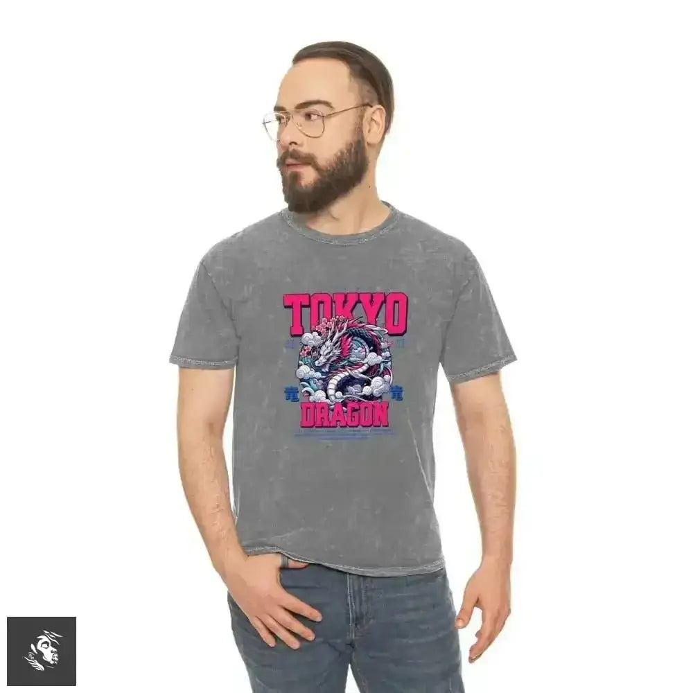 Tokyo Anime Dragon Rocks This Cool Grey Tee - Free Spirit Chic
