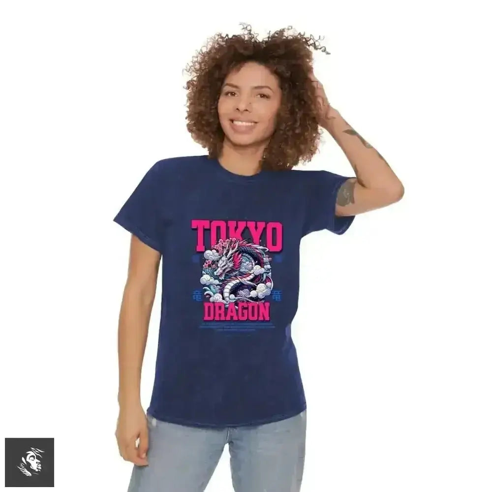 Tokyo Anime Dragon Rocks This Cool Grey Tee - Free Spirit Chic