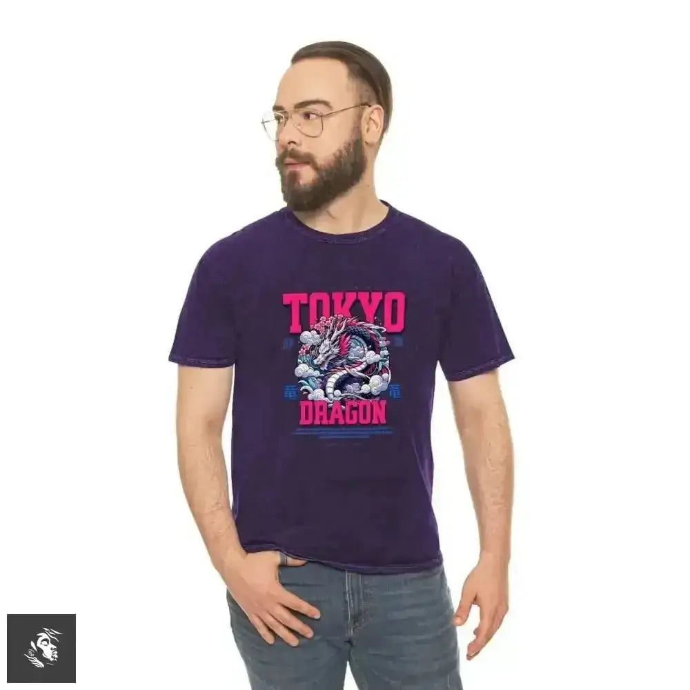 Tokyo Anime Dragon Rocks This Cool Grey Tee - Free Spirit Chic